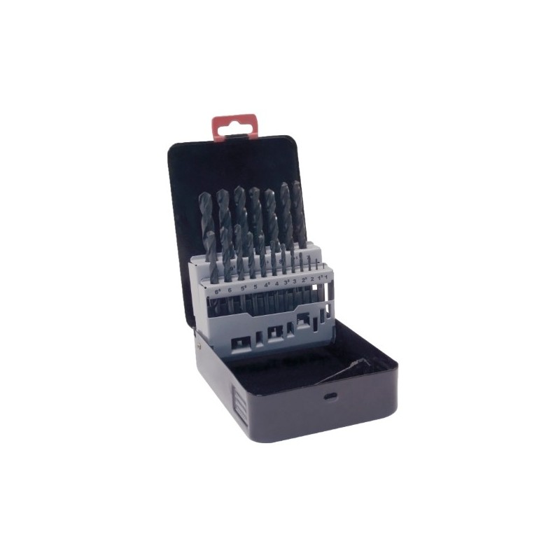 AMIG 13843  
 Estuche brocas HSS DIN 338 20103  
 Ø1-10 x 0,5  
 Acero rápido  
 DIN 338