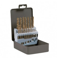 AMIG 13890  
 Estuche brocas HSSCO DIN 338 20203  
 Ø1-10 x 0,5  
 Acero rápido al cobalto  
 DIN 338
