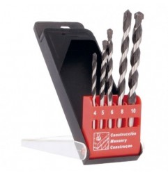 AMIG 13911  
 Estuche brocas pared 21405  
 Ø4-5-6-8-10  
 Punta en carburo de tungsteno  
 Standard