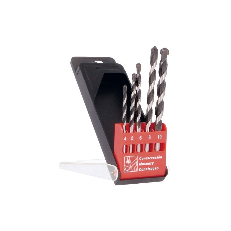 AMIG 13911  
 Estuche brocas pared 21405  
 Ø4-5-6-8-10  
 Punta en carburo de tungsteno  
 Standard