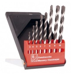 AMIG 13912  
 Estuche brocas pared 21406  
 Ø3-10 x 1  
 Punta en carburo de tungsteno  
 Standard