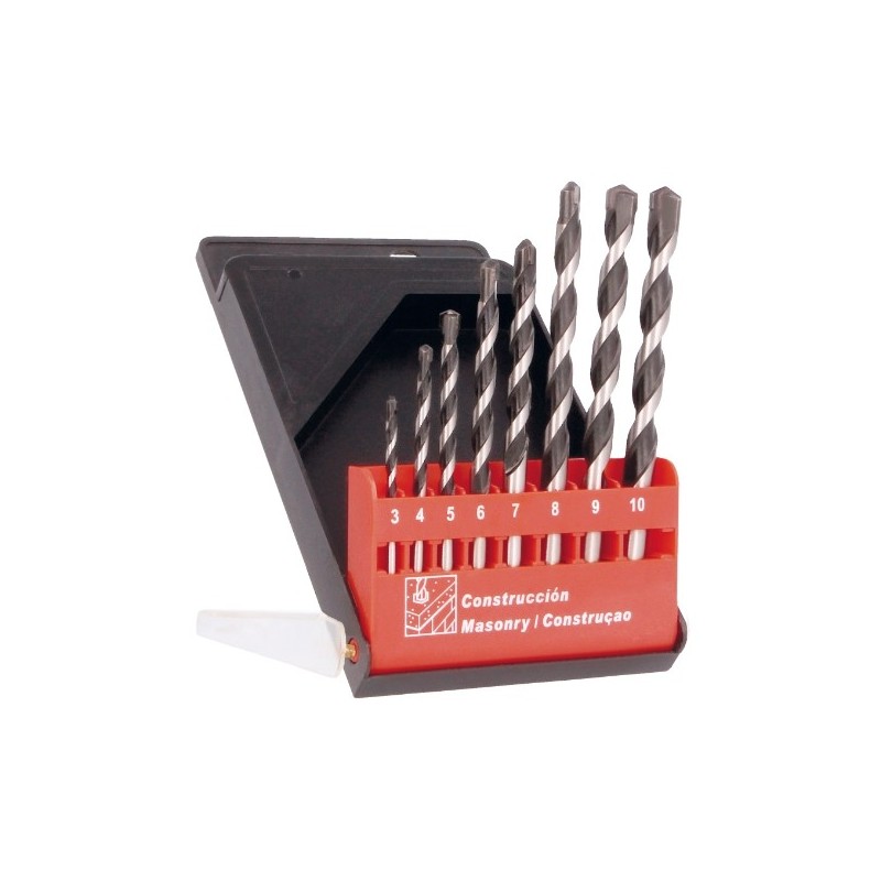 AMIG 13912  
 Estuche brocas pared 21406  
 Ø3-10 x 1  
 Punta en carburo de tungsteno  
 Standard