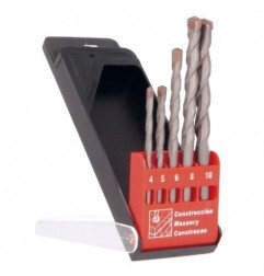 AMIG 13943  
 Estuche brocas pared 21505  
 Ø4-5-6-8-10  
 Punta en carburo de tungsteno  
 Profesional