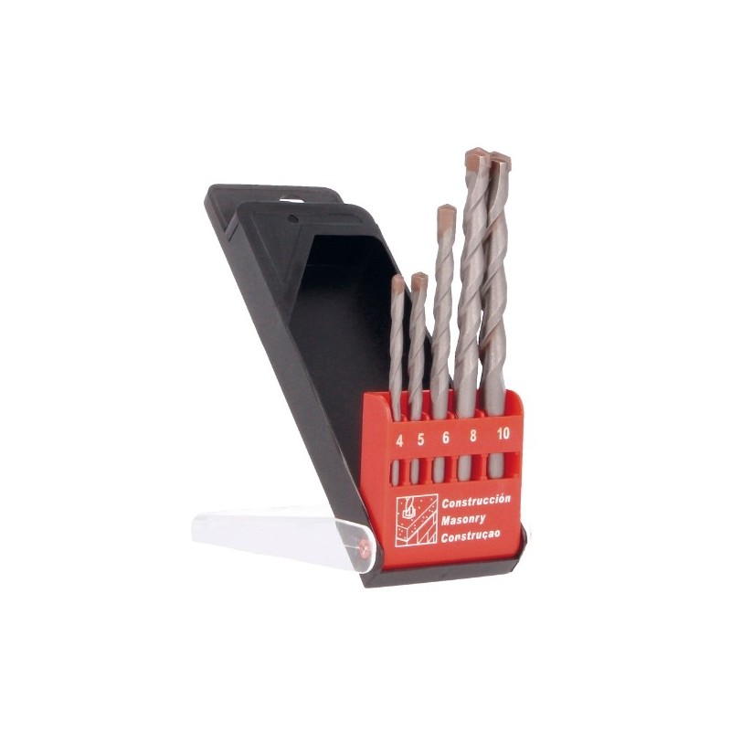 AMIG 13943  
 Estuche brocas pared 21505  
 Ø4-5-6-8-10  
 Punta en carburo de tungsteno  
 Profesional