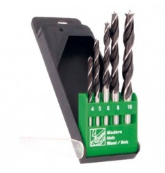 AMIG 14010  
 Estuche brocas madera 22605  
 Ø4-5-6-8-10  
 Cromo vanadio (Cr-V)