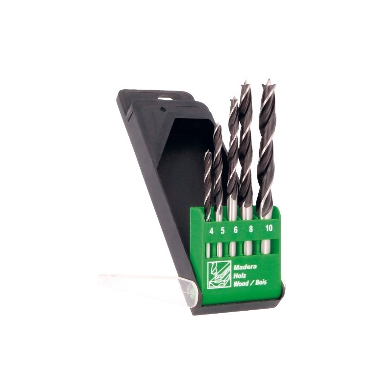 AMIG 14010  
 Estuche brocas madera 22605  
 Ø4-5-6-8-10  
 Cromo vanadio (Cr-V)