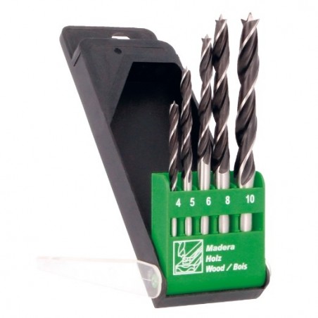 AMIG 14010  
 Estuche brocas madera 22605  
 Ø4-5-6-8-10  
 Cromo vanadio (Cr-V)