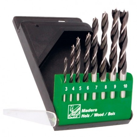 AMIG 14011  
 Estuche brocas madera 22606  
 Ø3-10 x 1  
 Cromo vanadio (Cr-V)