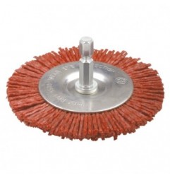 AMIG 14038  
 Cepillo circular 34630  
 100 x 80 mm  
 Nylon abrasivo  
 Rojo
