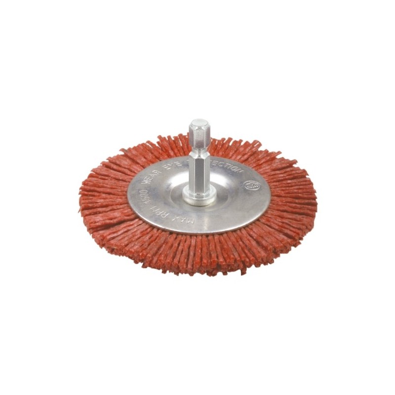 AMIG 14038  
 Cepillo circular 34630  
 100 x 80 mm  
 Nylon abrasivo  
 Rojo