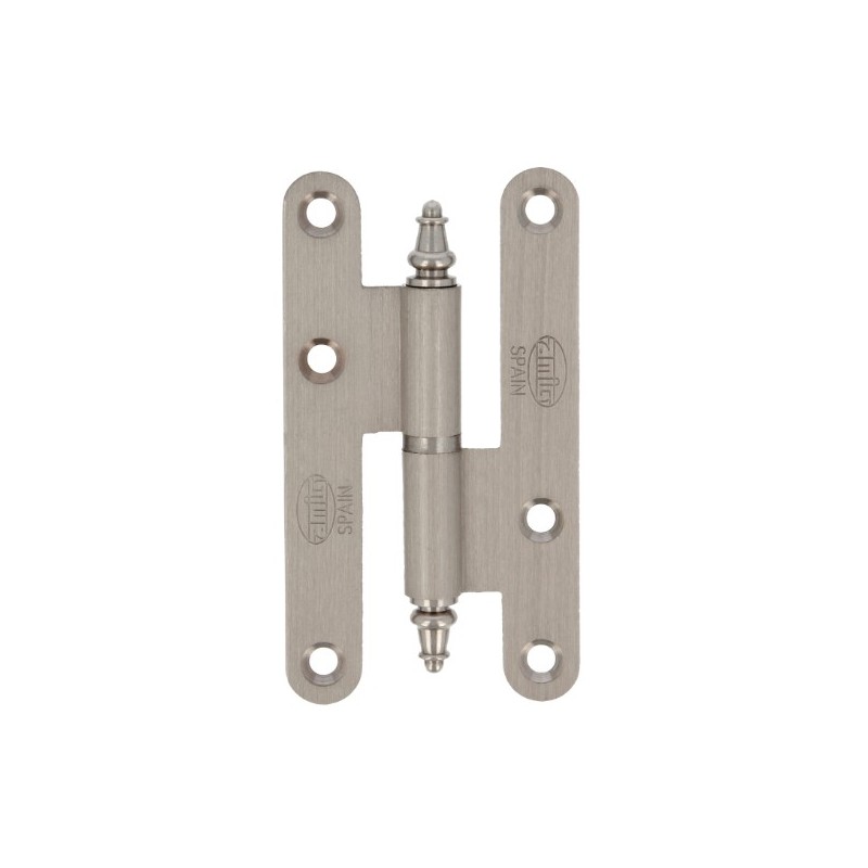 AMIG 14070  
 Pernio perfil laminado 407  
 95 x 52 x 2,3 mm  
 Latón  
 Cromado mate - Derecha