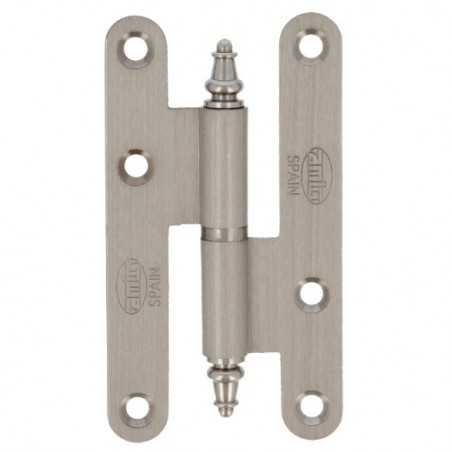 AMIG 14070  
 Pernio perfil laminado 407  
 95 x 52 x 2,3 mm  
 Latón  
 Cromado mate - Derecha