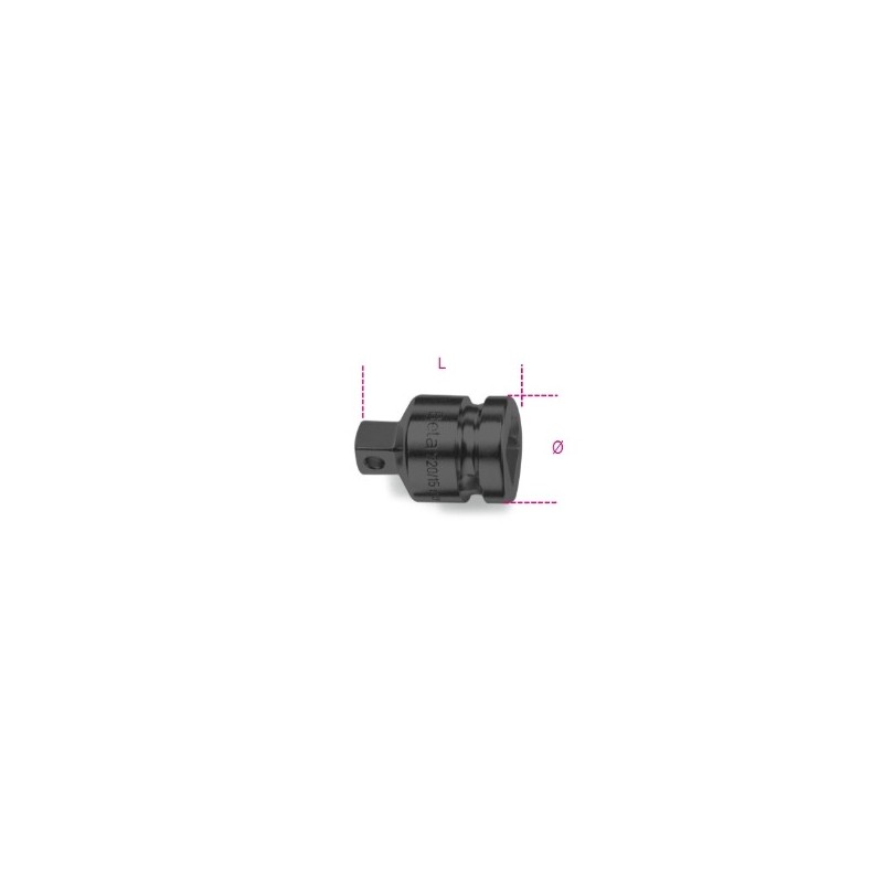 728/15 Adaptador de impacto con cuadrado hembra de 3/4&quot, y macho de 1/2&quot,