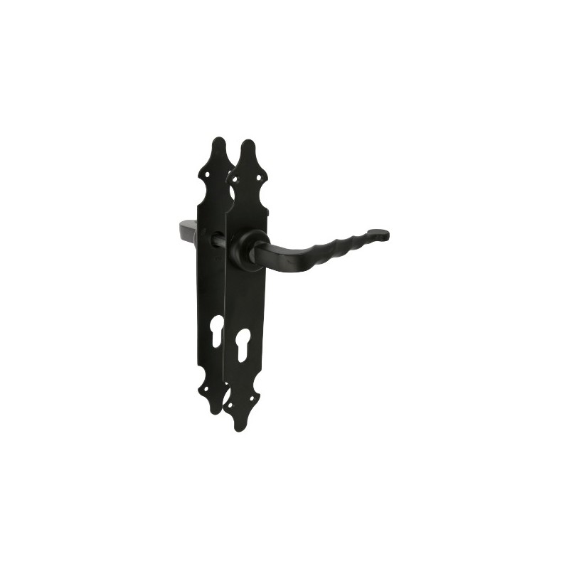AMIG 14173  
 Manilla con placa 101PB  
 280 x 44 mm  
 Placa de acero, Tirador de zamak  
 Negro