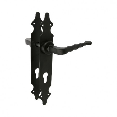 AMIG 14173  
 Manilla con placa 101PB  
 280 x 44 mm  
 Placa de acero, Tirador de zamak  
 Negro