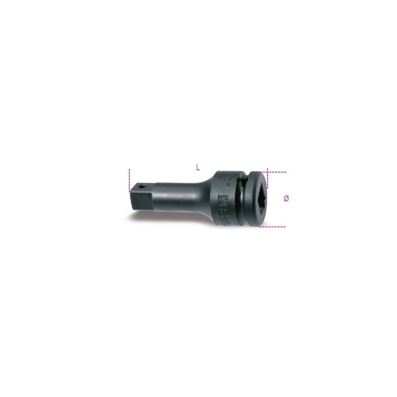 728/21 Alargadera de impacto con cuadrado macho y hembra de 3/4&quot,