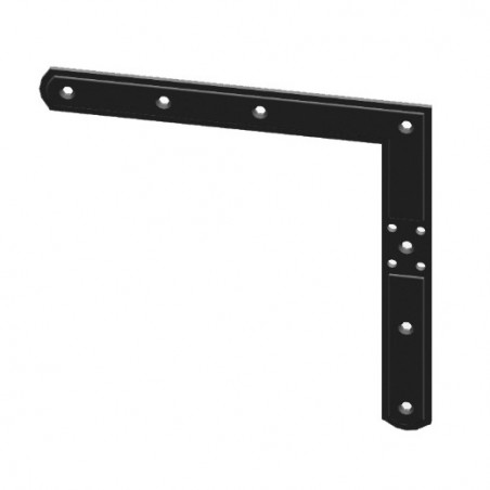 AMIG 14215  
 Escuadra 3092  
 220 x 220 mm  
 Acero  
 Negro - Derecha