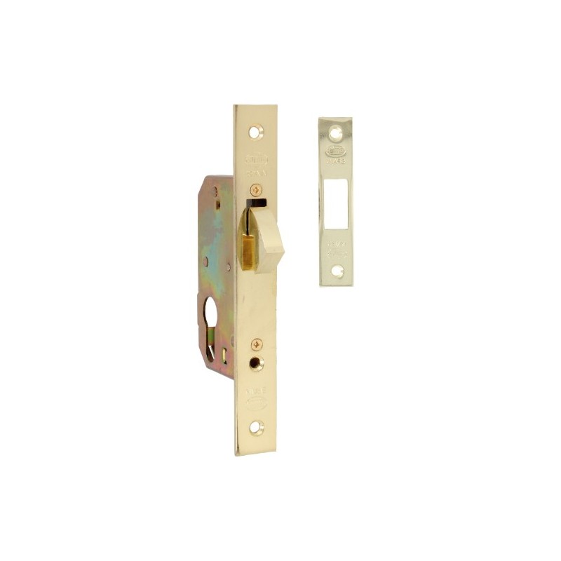 AMIG 14329  
 Cerradura 500  
 40 mm  
 Acero  
 Latonado barnizado