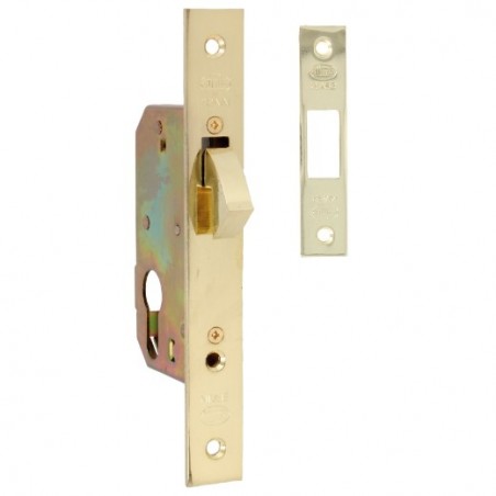 AMIG 14335  
 Cerradura 500  
 50 mm  
 Acero  
 Latonado barnizado