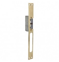 AMIG 14480  
 Cerradero eléctrico 40  
 250 x 25 x 3 mm  
 Acero  
 Latonado barnizado