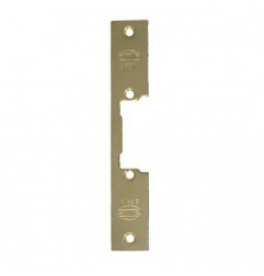 AMIG 14485  
 Frente cerradero 15  
 150 x 25 x 3 mm  
 Acero  
 Latonado barnizado