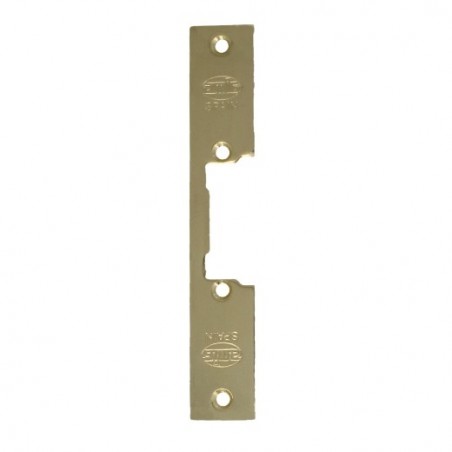 AMIG 14485  
 Frente cerradero 15  
 150 x 25 x 3 mm  
 Acero  
 Latonado barnizado