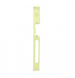 AMIG 14489  
 Frente cerradero 25  
 250 x 25 x 3 mm  
 Acero  
 Latonado barnizado