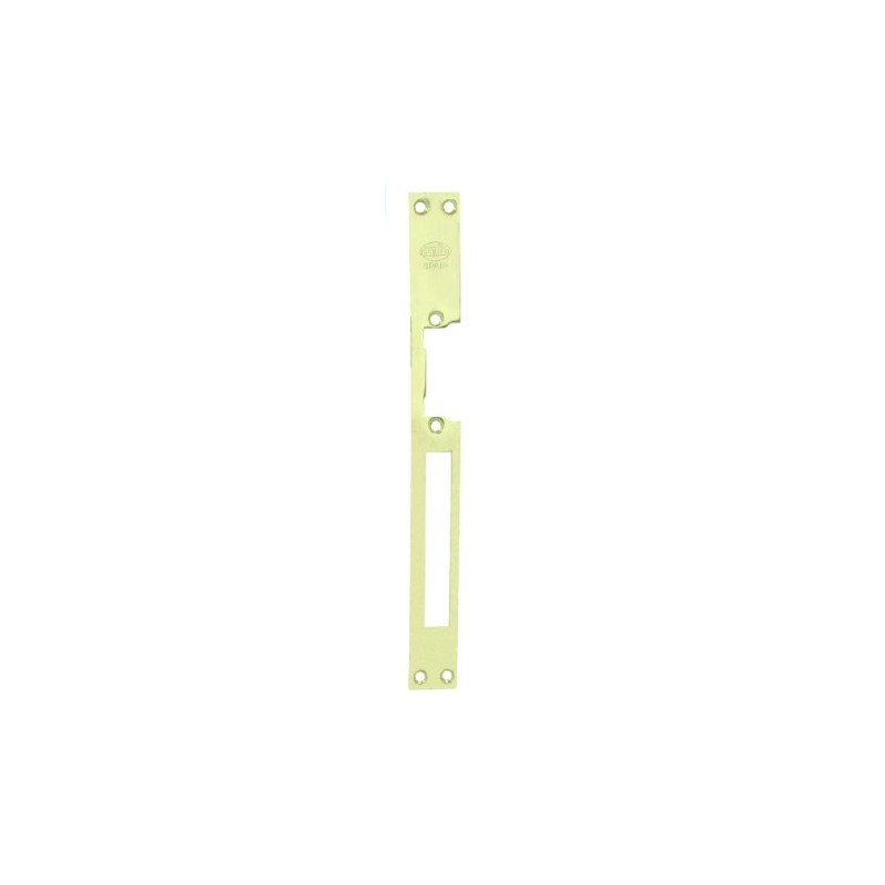 AMIG 14489  
 Frente cerradero 25  
 250 x 25 x 3 mm  
 Acero  
 Latonado barnizado