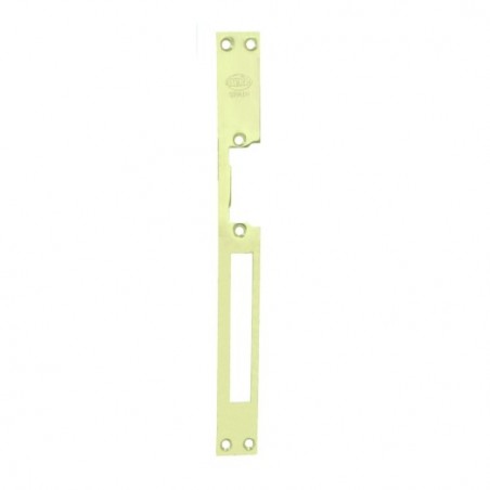 AMIG 14489  
 Frente cerradero 25  
 250 x 25 x 3 mm  
 Acero  
 Latonado barnizado