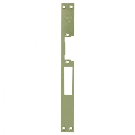 AMIG 14493  
 Frente cerradero 35  
 250 x 25 x 3 mm  
 Acero  
 Latonado barnizado