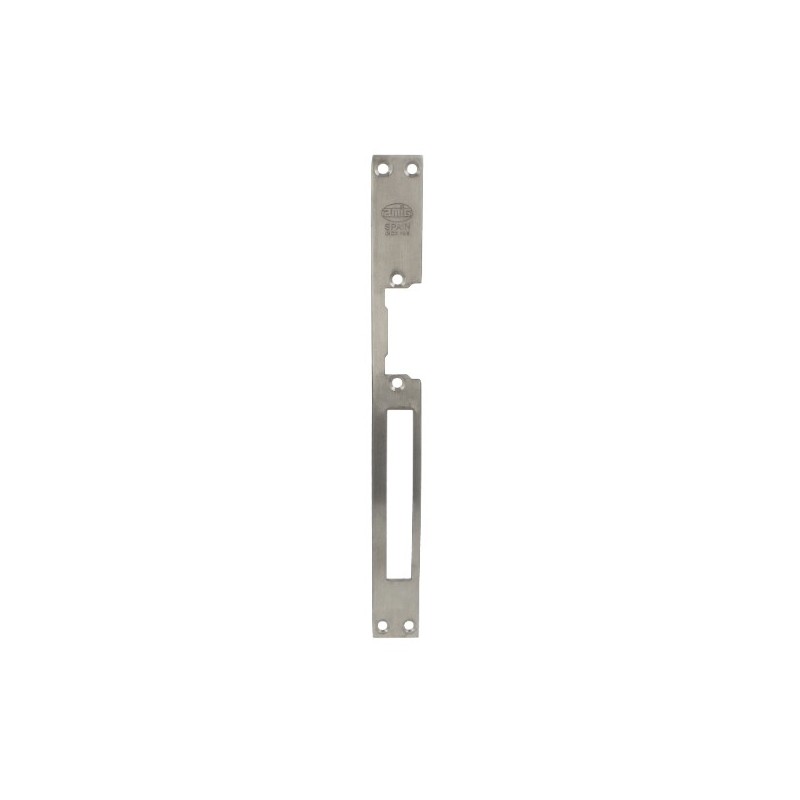 AMIG 14496  
 Frente cerradero 45  
 250 x 25 x 3 mm  
 Acero inoxidable 18/8  
 Mate