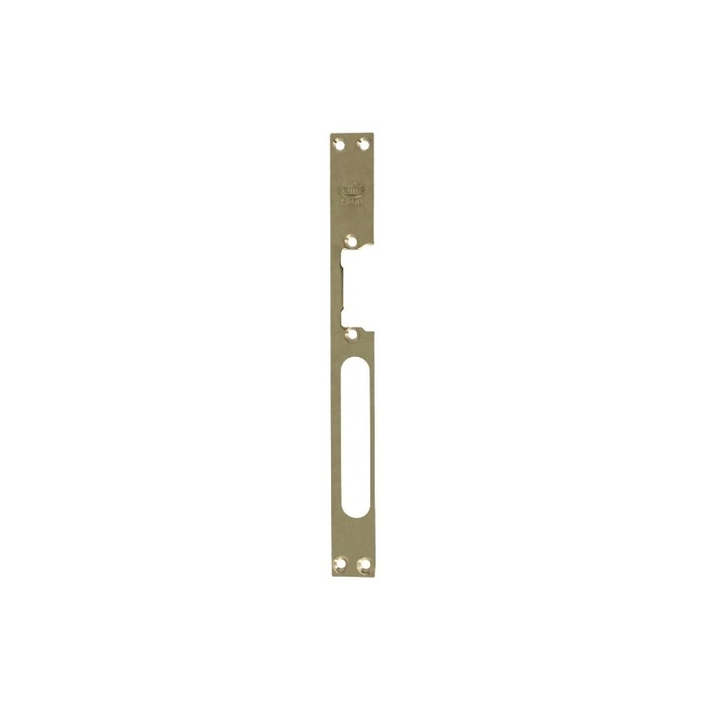 AMIG 14497  
 Frente cerradero 45  
 250 x 25 x 3 mm  
 Acero  
 Latonado barnizado