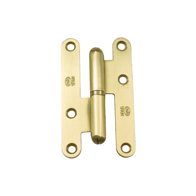 AMIG 14553  
 Pernio 405C  
 95 x 52 x 2 mm  
 Acero  
 Latonado barnizado mate - Derecha
