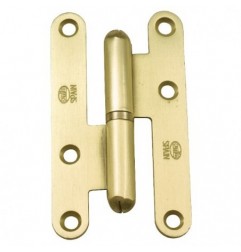 AMIG 14554  
 Pernio 405C  
 95 x 52 x 2 mm  
 Acero  
 Latonado barnizado mate - Izquierda