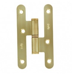 AMIG 14568  
 Pernio 409C  
 95 x 52 x 2 mm  
 Acero  
 Latonado barnizado mate - Izquierda