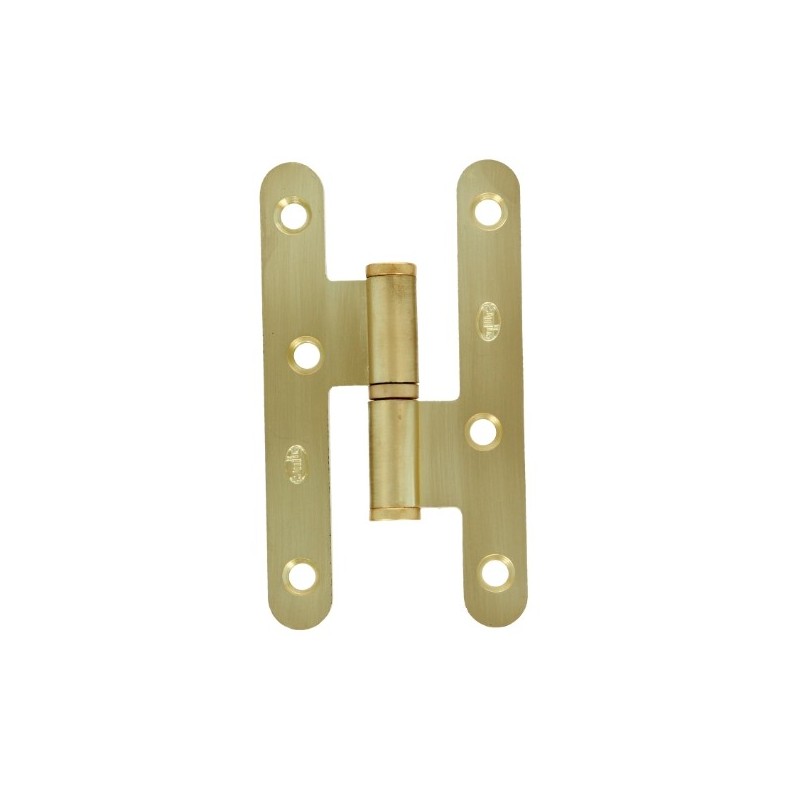 AMIG 14568  
 Pernio 409C  
 95 x 52 x 2 mm  
 Acero  
 Latonado barnizado mate - Izquierda