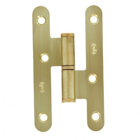 AMIG 14568  
 Pernio 409C  
 95 x 52 x 2 mm  
 Acero  
 Latonado barnizado mate - Izquierda