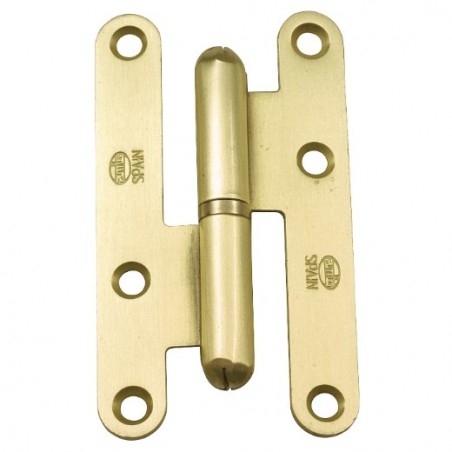 AMIG 14949  
 Pernio 405C  
 100 x 56 x 2 mm  
 Acero  
 Latonado barnizado mate - Izquierda