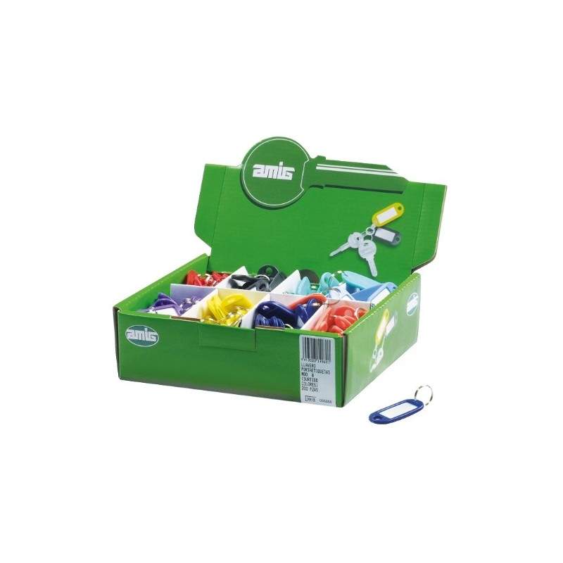 AMIG 14960  
 Dispensador llavero porta-etiquetas 8  
 52 x 23 mm