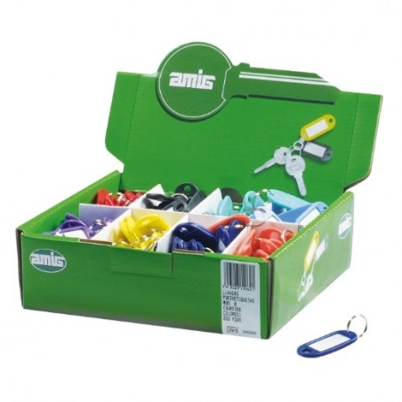 AMIG 14960  
 Dispensador llavero porta-etiquetas 8  
 52 x 23 mm