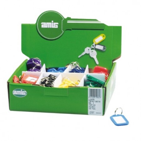 AMIG 14961  
 Dispensador llavero porta-etiquetas 9  
 50 x 30 mm