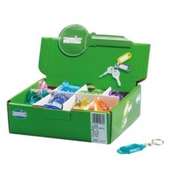 AMIG 14962  
 Dispensador llavero porta-etiquetas 10  
 62 x 24 mm