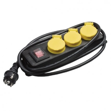 AMIG 14972  
 Base múltiple proteccion / interruptor 3306  
 Polipropileno  
 Negro