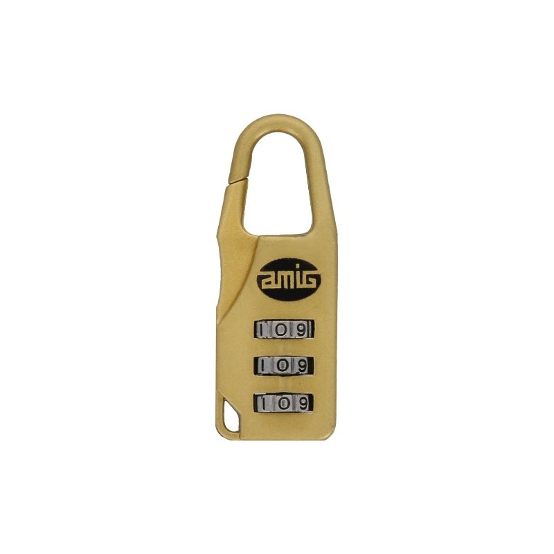 AMIG 15059   Candado combinación 72   57 x 22 mm   Aluminio   Oro