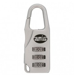 AMIG 15060   Candado combinación 72   57 x 22 mm   Aluminio   Plata