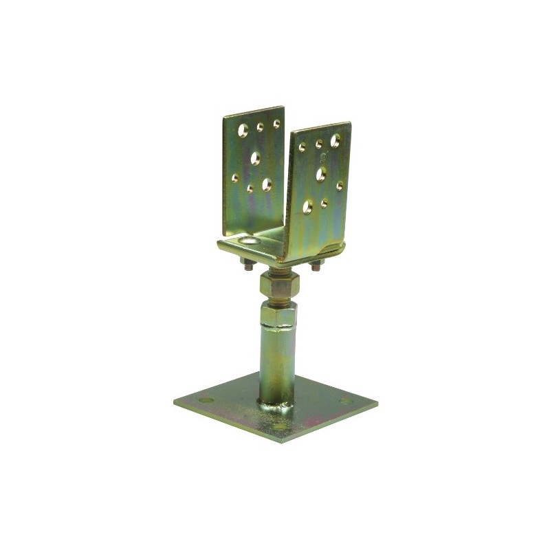 AMIG 15194  
 Soporte regulable para poste 357  
 70 x 116 mm  
 Acero  
 Bicromatado