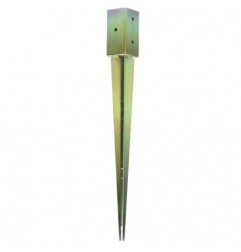AMIG 15198  
 Soporte de poste con punta 359  
 92 mm  
 Acero  
 Bicromatado