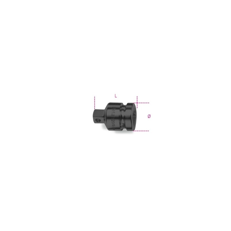 729/15 Adaptador de impacto con cuadrado hembra de 1&quot, y macho de 3/4&quot,