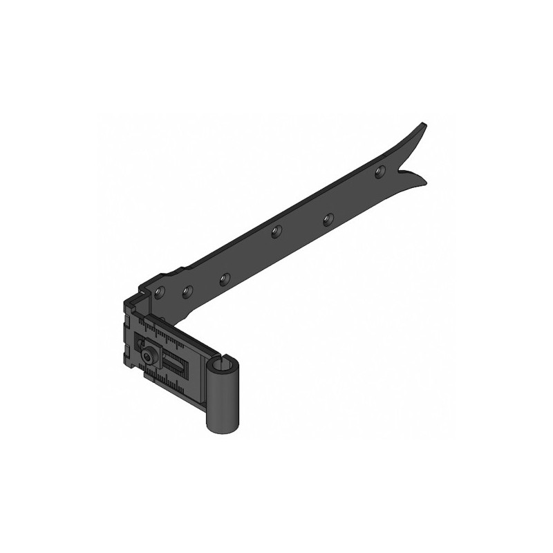 AMIG 15223  
 Gozne gótico regulable 7100  
 300 x 35 x 4 mm  
 Acero  
 Negro