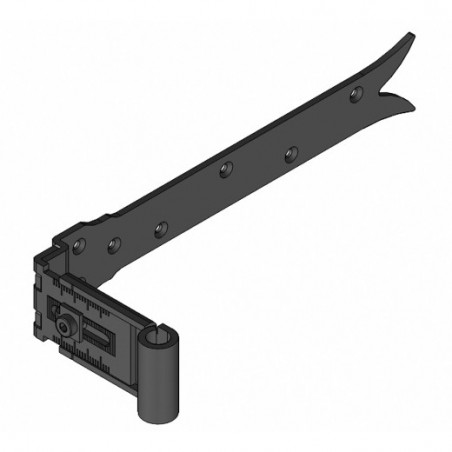 AMIG 15223  
 Gozne gótico regulable 7100  
 300 x 35 x 4 mm  
 Acero  
 Negro